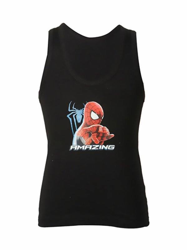 Bodycare Kids Boys-Spider Man Print Sleeveless Vest- 803 (Black)