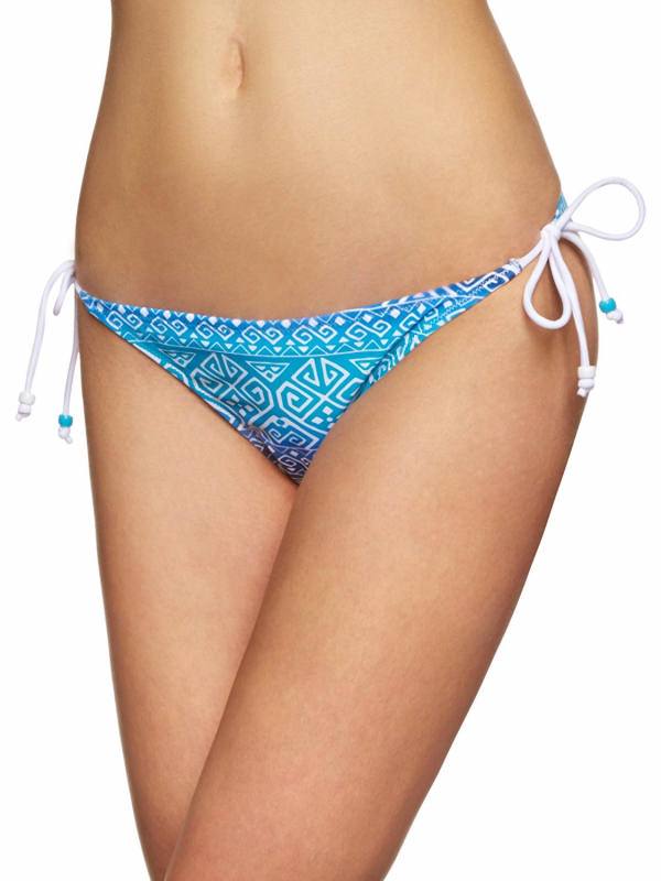 Mariemeili Women Side Tie Bikini Bottom MMS13s0304 (Blue Graphic)