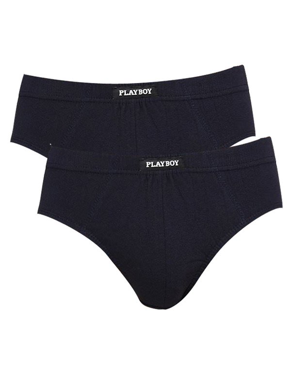 PLAYBOY Mens Cotton Brief Pack Of 2- Ucb11 (Navy Blue)