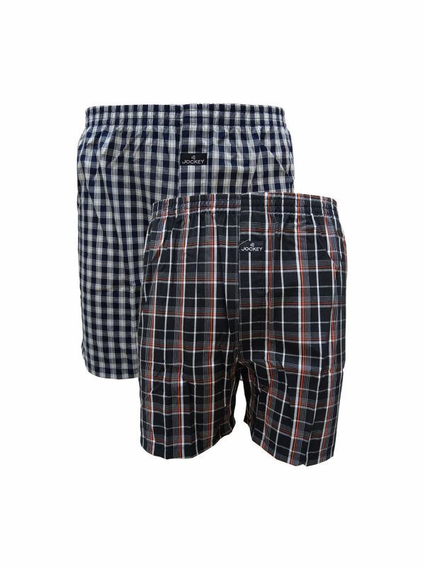 Jockey Men’s Boxer Shorts Pack Of-2- 1222 (Light Assorted Checks)