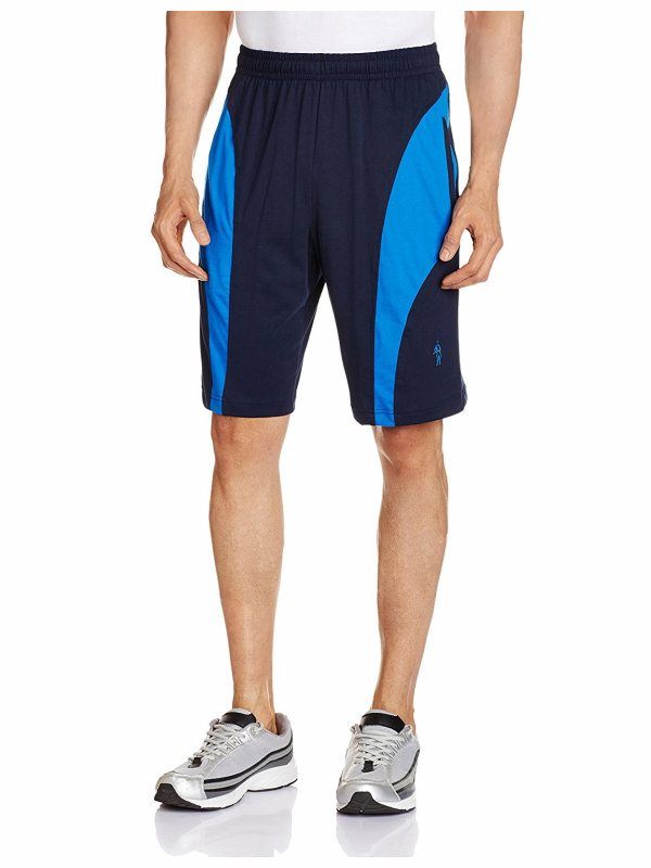 Jockey Men’s Knit Sport Shorts- 9411 (Navy & Neon Blue)