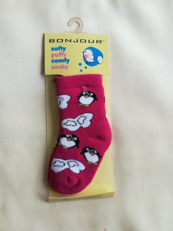 Bonjour Poochie Baby Cushion Socks- KS971-00 (Dark Pink)