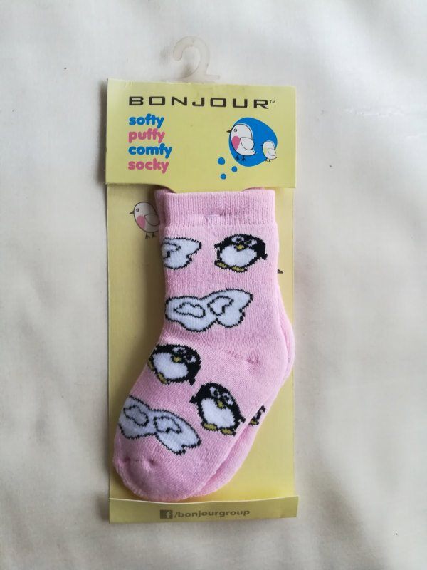 Bonjour Poochie Baby Cushion Socks-KS971-01 (Light Pink)