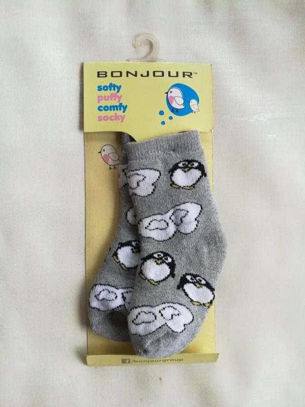 Bonjour Poochie Baby Cushion Socks – KS971-01c (Grey)