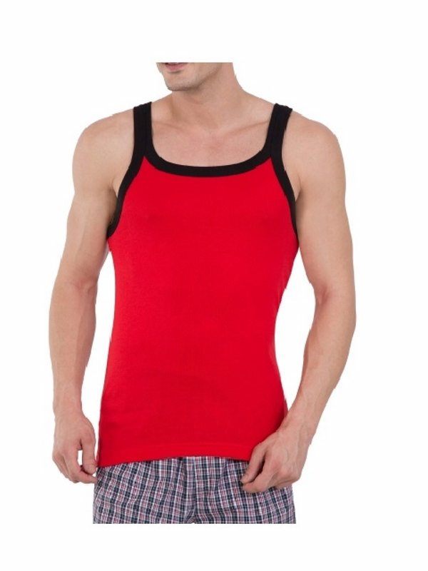 Jockey Men’s Fashion Vest- US27 (Red Bias & Black)
