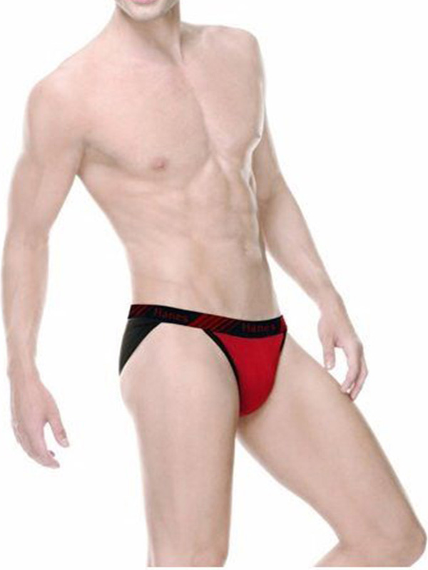 Hanes Premium Men’s String Bikini -83P102-615 (Black/Red)