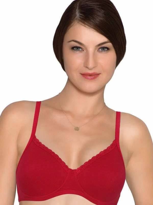 Amante Women’s Cotton Casuals T-shirt Bra BFCV32 (Red)