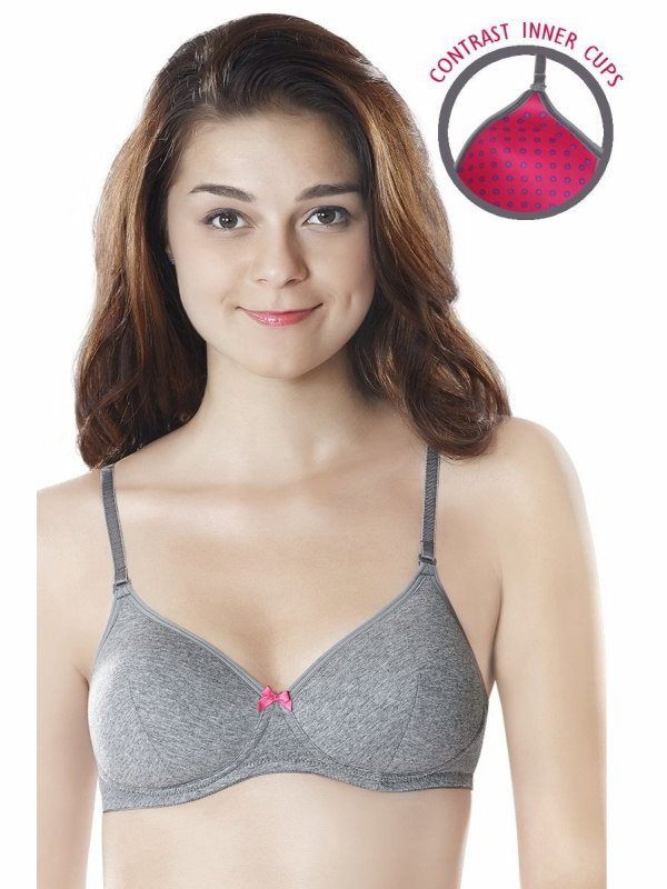 Amante Women’s Padded Non Wired Bra 50001 (Grey Marl)