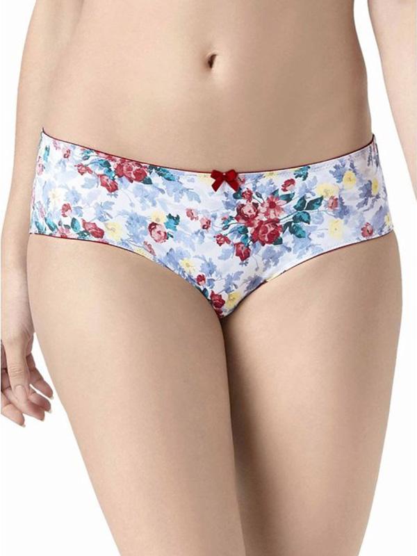 Amante Women’s Smooth Fit Hipster Brief 27601 (Red Dahlia/Monochrome Floral)