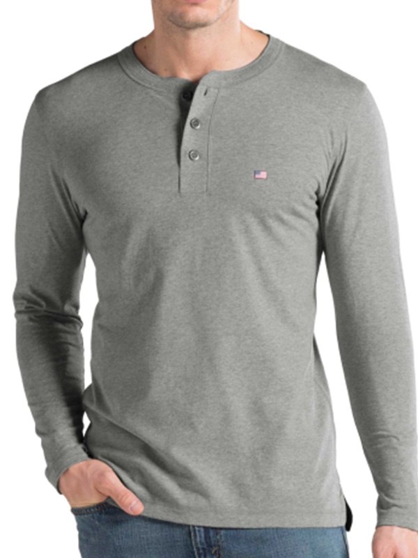 Jockey Men’s Long Sleeve T-Shirt- US87 (Grey Melange)
